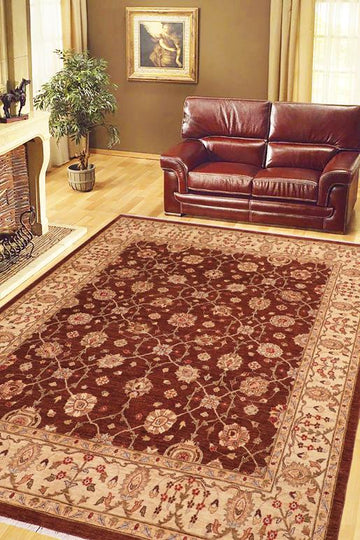 handmade Traditional Kafkaz Chobi Ziegler Brown Beige Hand Knotted RECTANGLE 100% WOOL area rug 8 x 10